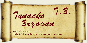 Tanacko Brzovan vizit kartica